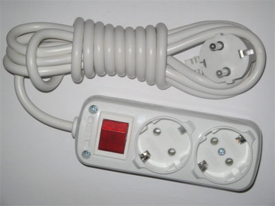 Схема удлинителя с выключателем
